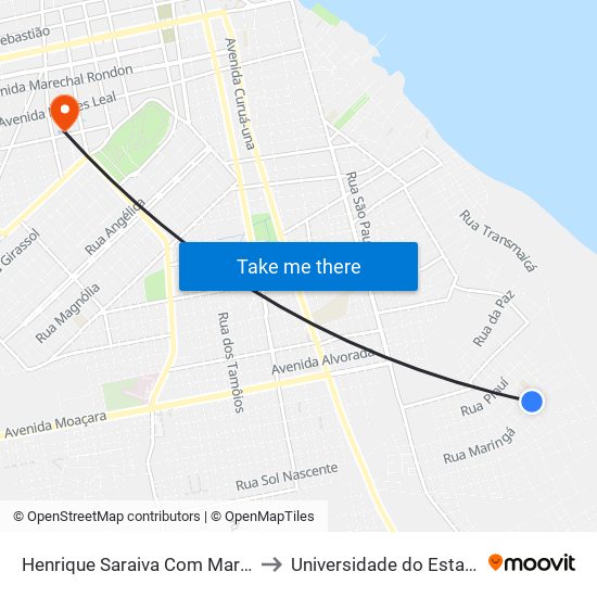 Henrique Saraiva Com Maringá | Sentido Sudeste to Universidade do Estado do Pará (UEPA) map