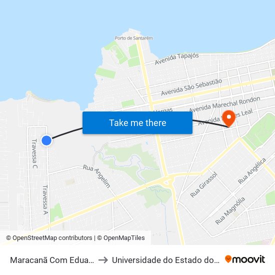 Maracanã Com Eduardo Xavier to Universidade do Estado do Pará (UEPA) map