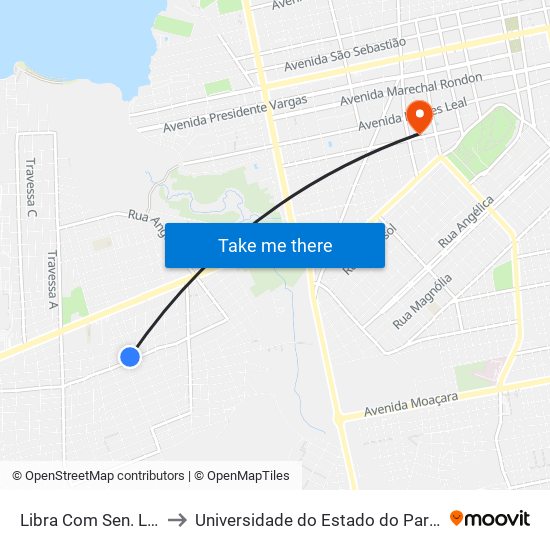 Libra Com Sen. Lemos to Universidade do Estado do Pará (UEPA) map