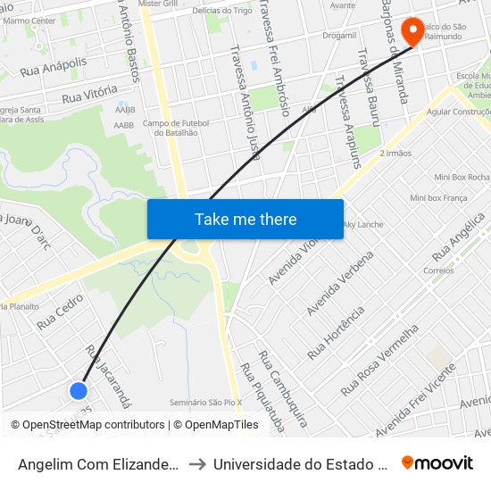 Angelim Com Elizander | Sentido Sul to Universidade do Estado do Pará (UEPA) map