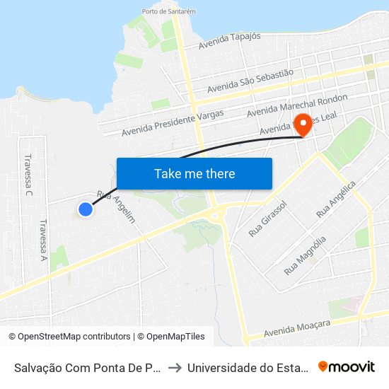 Salvação Com Ponta De Pedras | Sentido Norte to Universidade do Estado do Pará (UEPA) map