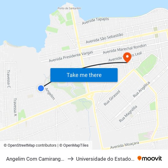 Angelim Com Camiranga | Sentido Leste to Universidade do Estado do Pará (UEPA) map