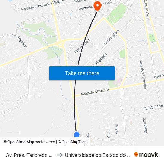 Av. Pres. Tancredo Neves, 10 to Universidade do Estado do Pará (UEPA) map