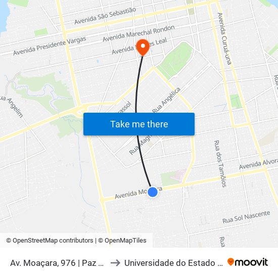 Av. Moaçara, 976 | Paz Church Floresta to Universidade do Estado do Pará (UEPA) map