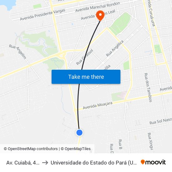 Av. Cuiabá, 462 to Universidade do Estado do Pará (UEPA) map