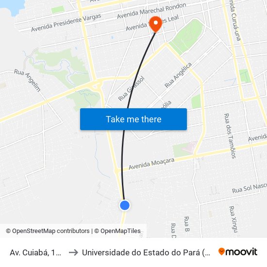 Av. Cuiabá, 1097 to Universidade do Estado do Pará (UEPA) map