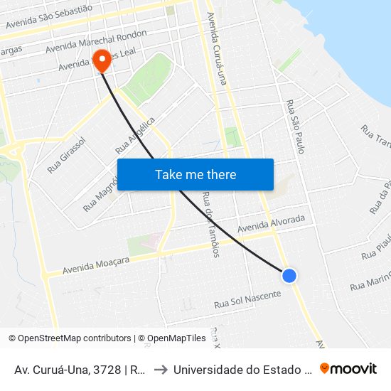 Av. Curuá-Una, 3728 | Res. Marina Dias to Universidade do Estado do Pará (UEPA) map