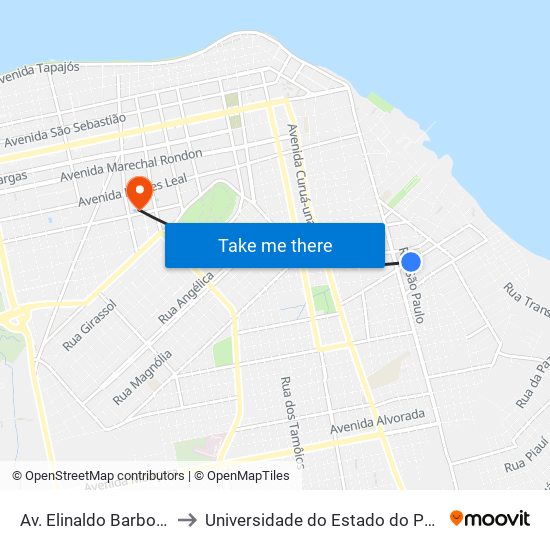 Av. Elinaldo Barbosa, 784 to Universidade do Estado do Pará (UEPA) map