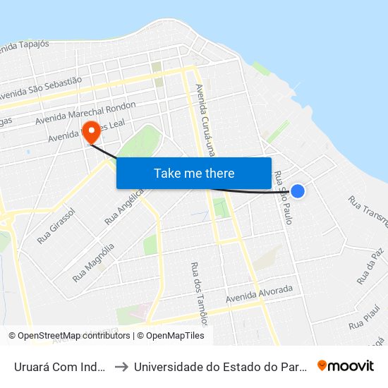 Uruará Com Indústria to Universidade do Estado do Pará (UEPA) map