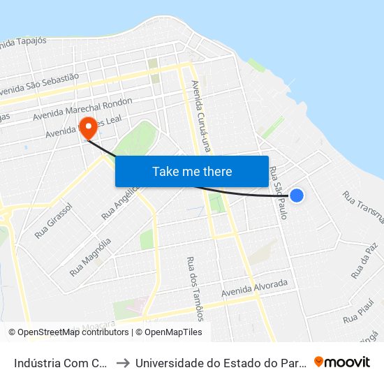 Indústria Com Castelo to Universidade do Estado do Pará (UEPA) map