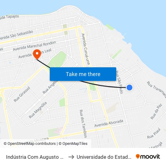 Indústria Com Augusto Meira | Sentido Sul to Universidade do Estado do Pará (UEPA) map