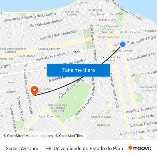 Senai | Av. Curuá-Una to Universidade do Estado do Pará (UEPA) map