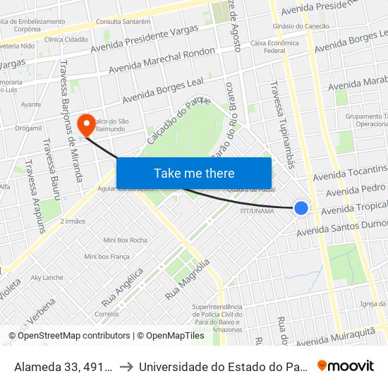 Alameda 33, 491 | Ures to Universidade do Estado do Pará (UEPA) map