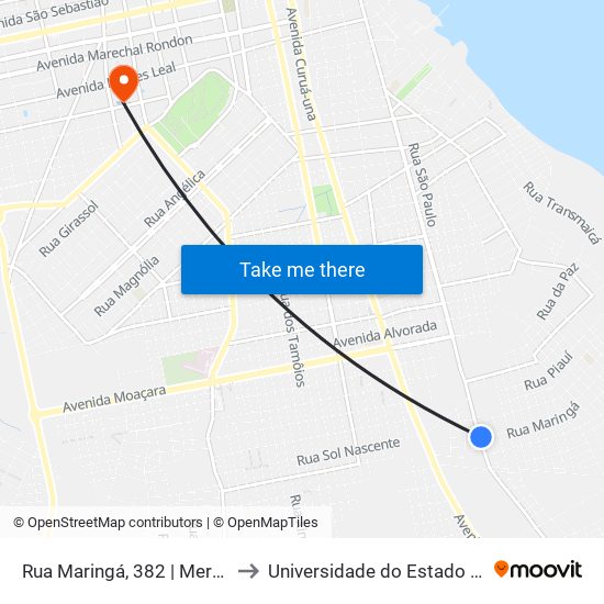 Rua Maringá, 382 | Mercantil Capixaba to Universidade do Estado do Pará (UEPA) map