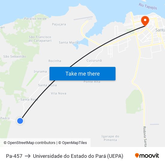 Pa-457 to Universidade do Estado do Pará (UEPA) map