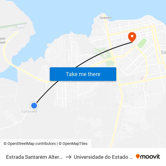 Estrada Santarém Alter Do Chão, 1859 to Universidade do Estado do Pará (UEPA) map