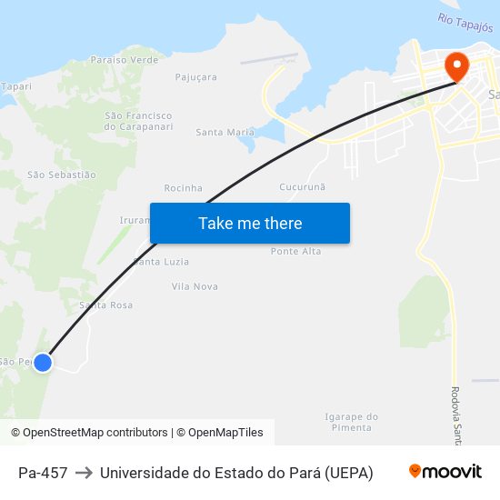 Pa-457 to Universidade do Estado do Pará (UEPA) map