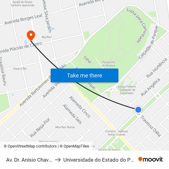 Av. Dr. Anísio Chaves, 586 to Universidade do Estado do Pará (UEPA) map