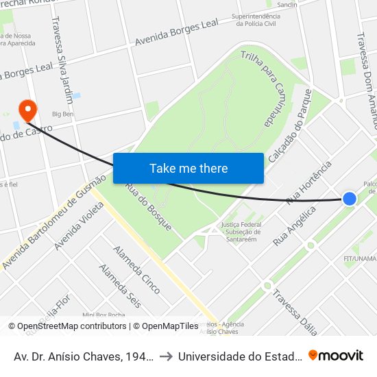 Av. Dr. Anísio Chaves, 194 | Praça De Eventos to Universidade do Estado do Pará (UEPA) map