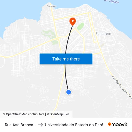 Rua Asa Branca, 127 to Universidade do Estado do Pará (UEPA) map