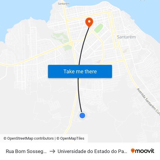 Rua Bom Sossego, 966 to Universidade do Estado do Pará (UEPA) map