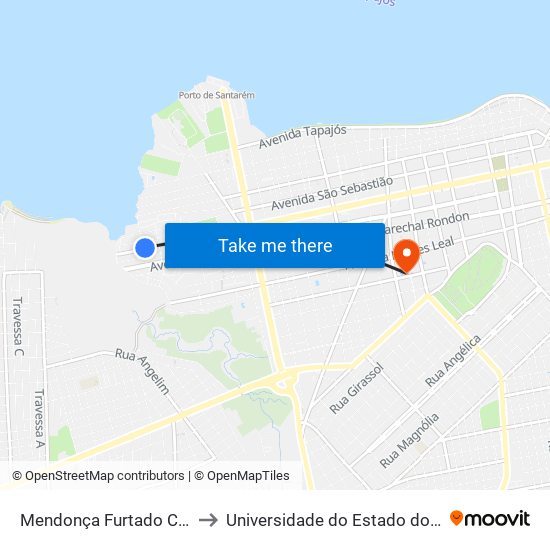 Mendonça Furtado Com Acácia to Universidade do Estado do Pará (UEPA) map