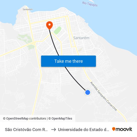 São Cristóvão Com Ramal Turiano to Universidade do Estado do Pará (UEPA) map