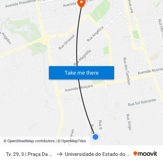 Tv. 29, 3 | Praça Da Liberdade to Universidade do Estado do Pará (UEPA) map