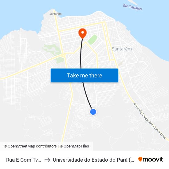 Rua E Com Tv. 17 to Universidade do Estado do Pará (UEPA) map