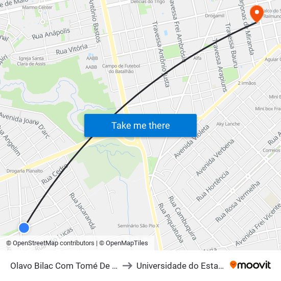Olavo Bilac Com Tomé De Souza | Sentido Oeste to Universidade do Estado do Pará (UEPA) map