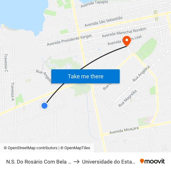 N.S. Do Rosário Com Bela Vista | Sentido Norte to Universidade do Estado do Pará (UEPA) map