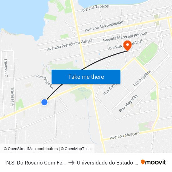 N.S. Do Rosário Com Fernando Guilhon to Universidade do Estado do Pará (UEPA) map