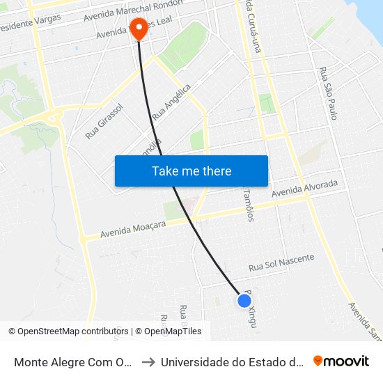 Monte Alegre Com Oswaldo Cruz to Universidade do Estado do Pará (UEPA) map