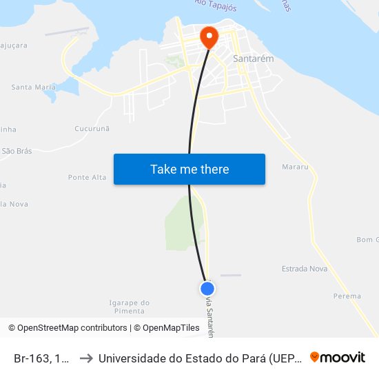 Br-163, 135 to Universidade do Estado do Pará (UEPA) map