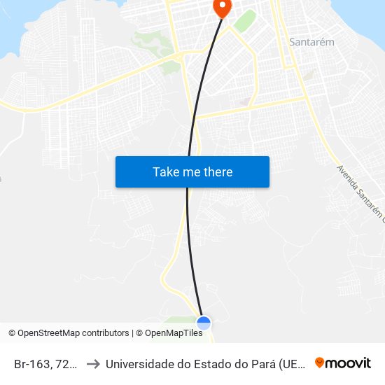 Br-163, 7222 to Universidade do Estado do Pará (UEPA) map