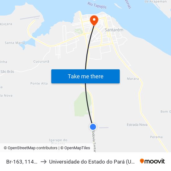 Br-163, 11427 to Universidade do Estado do Pará (UEPA) map