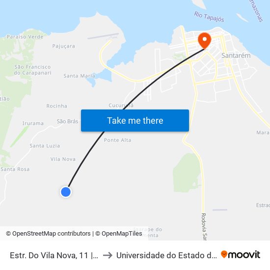 Estr. Do Vila Nova, 11 | Sítio Oliveira to Universidade do Estado do Pará (UEPA) map