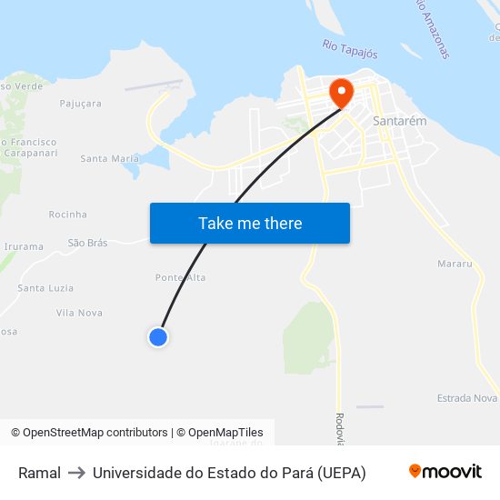 Ramal to Universidade do Estado do Pará (UEPA) map