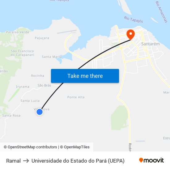 Ramal to Universidade do Estado do Pará (UEPA) map