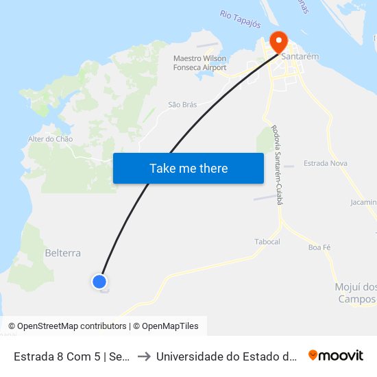 Estrada 8 Com 5 | Sentido Norte to Universidade do Estado do Pará (UEPA) map