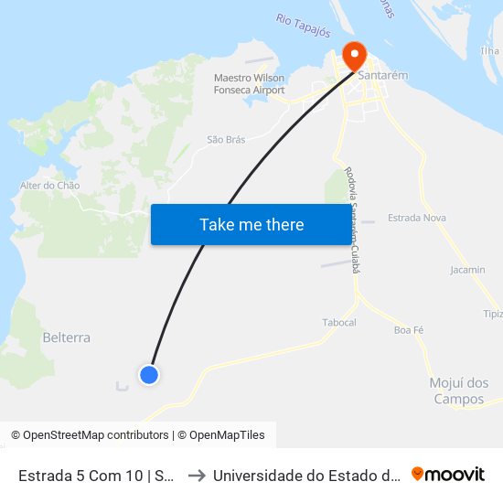 Estrada 5 Com 10 | Sentido Oeste to Universidade do Estado do Pará (UEPA) map