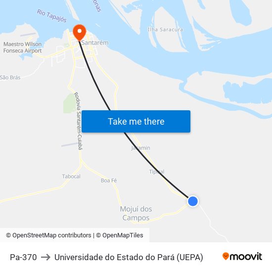 Pa-370 to Universidade do Estado do Pará (UEPA) map