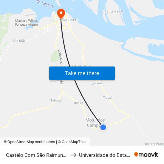 Castelo Com São Raimundo | Sentido Santarém to Universidade do Estado do Pará (UEPA) map