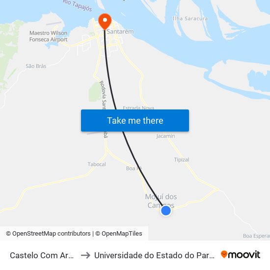 Castelo Com Aratiuns to Universidade do Estado do Pará (UEPA) map