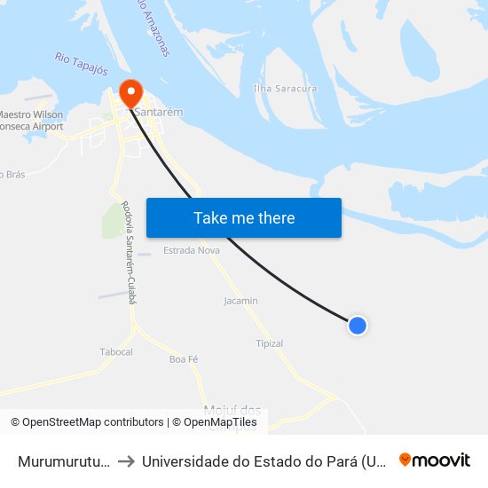 Murumurutuba to Universidade do Estado do Pará (UEPA) map