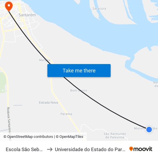 Escola São Sebastião to Universidade do Estado do Pará (UEPA) map