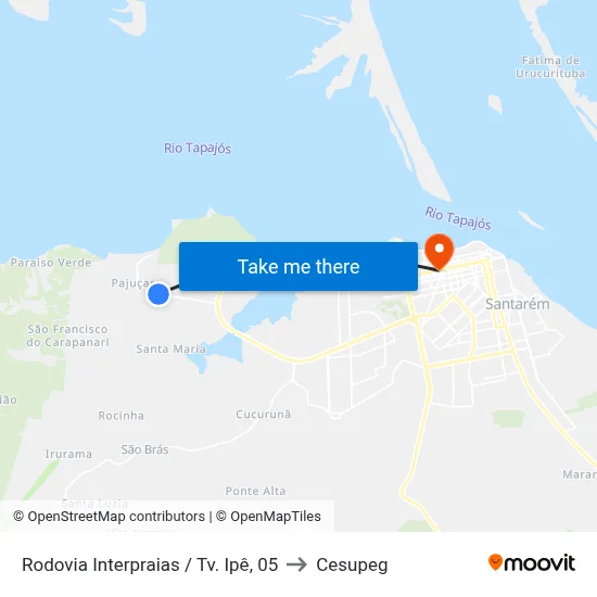Rodovia Interpraias / Tv. Ipê, 05 to Cesupeg map