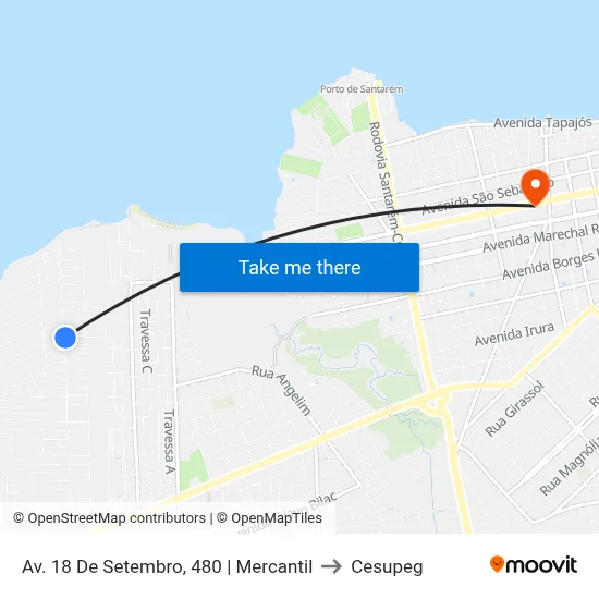 Av. 18 De Setembro, 480 | Mercantil to Cesupeg map