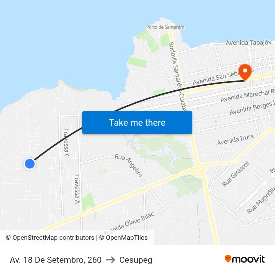 Av. 18 De Setembro, 260 to Cesupeg map