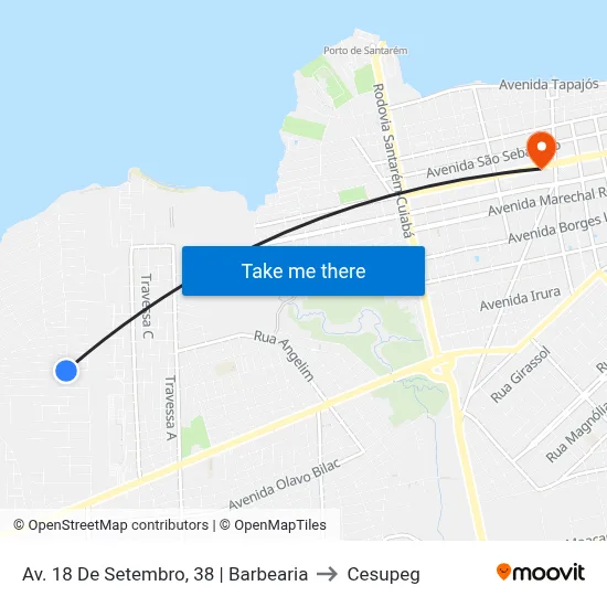 Av. 18 De Setembro, 38 | Barbearia to Cesupeg map
